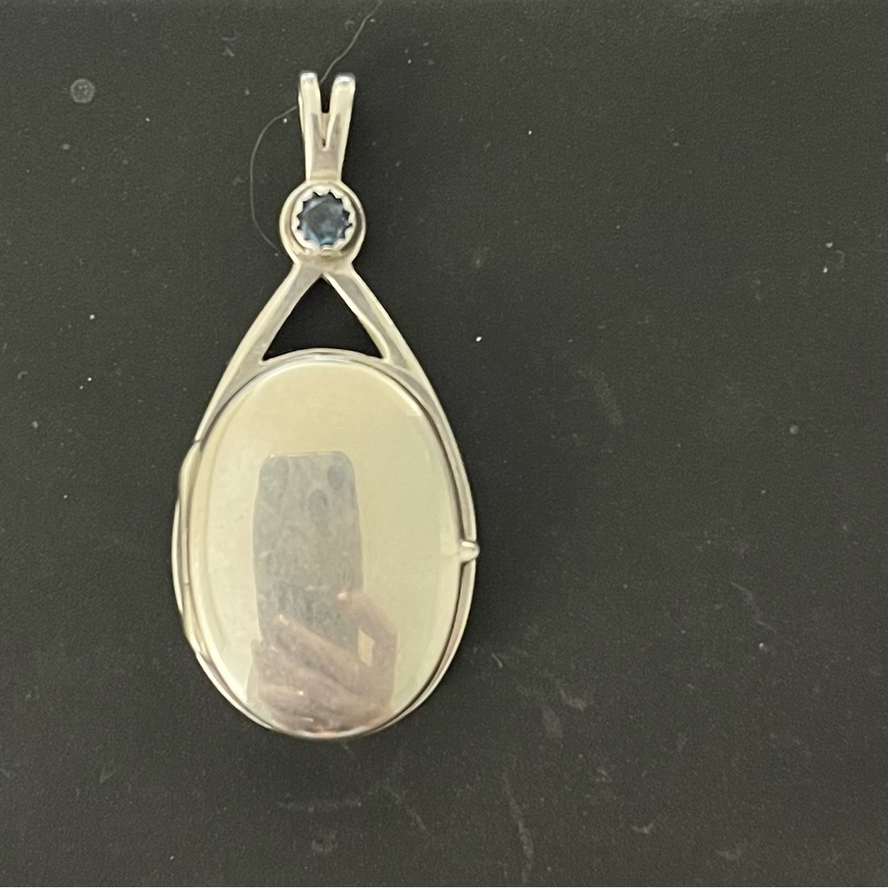 H20 Locket Sterling Silver With Blue Topaz
